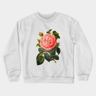 rosebud with green leaves Crewneck Sweatshirt